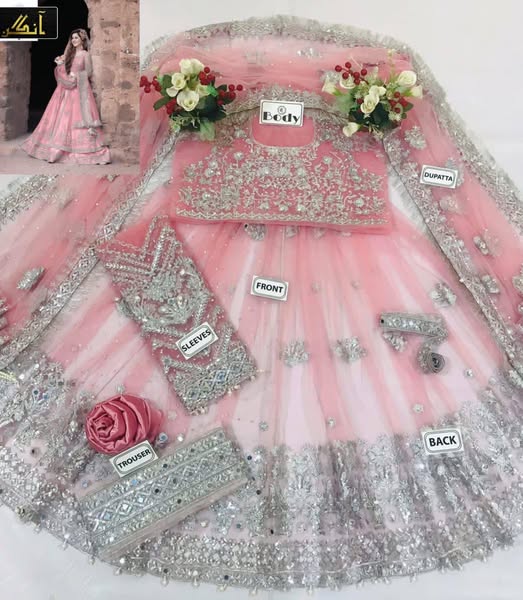 BRAND:*KASHEE* bridal net maxi embroidered luxury unstitched 3pc✓