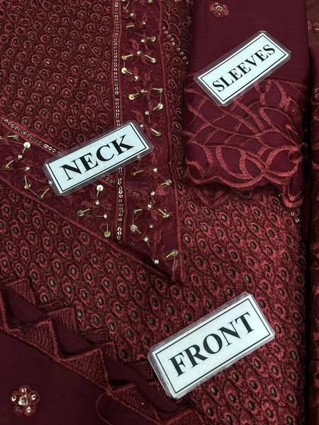 Brand :*CRIMSON* Front Full Heavy Chickenkari Embroidered
