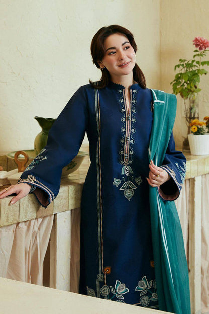 Jazmin Fully Embroidered LINEN 3Pc With Printed Chiffon Duppata