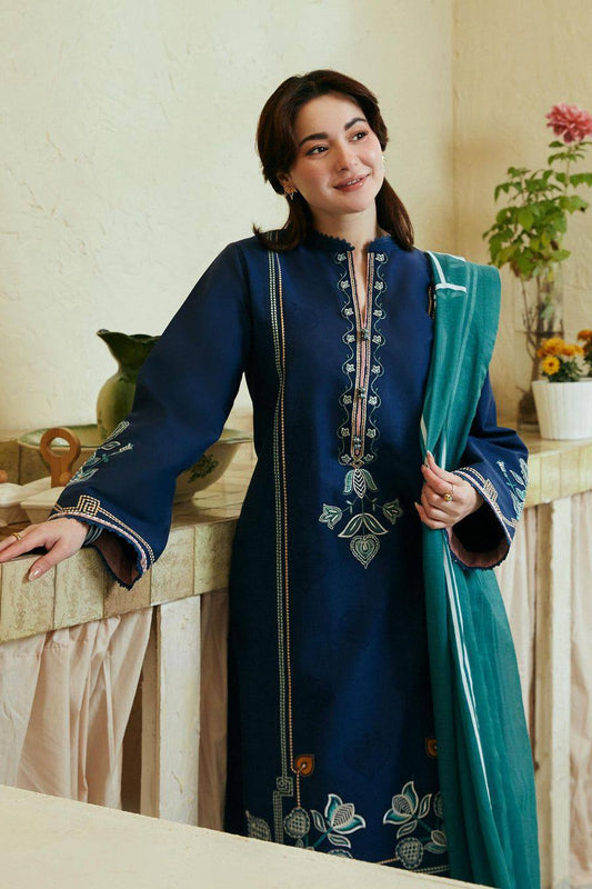 Jazmin Fully Embroidered LINEN 3Pc With Printed Chiffon Duppata