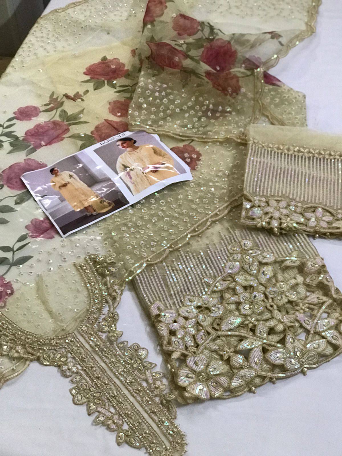 BAROQUE CHANTELLE ORGANZA EMBROIDERED 3 pcs unstitched