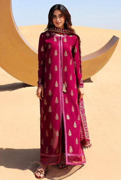 Jazmin Fully Embroidered LINEN 3Pc With Printed Chiffon Duppata