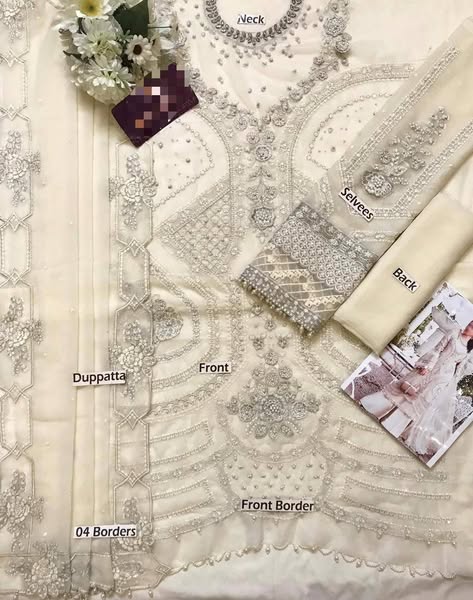 Most Demanding Article – 03 ✨ 🌸 Unstitched Premium Suit 🌸 💎 Fabric: Complete Suit on Semi Pure Chiffon