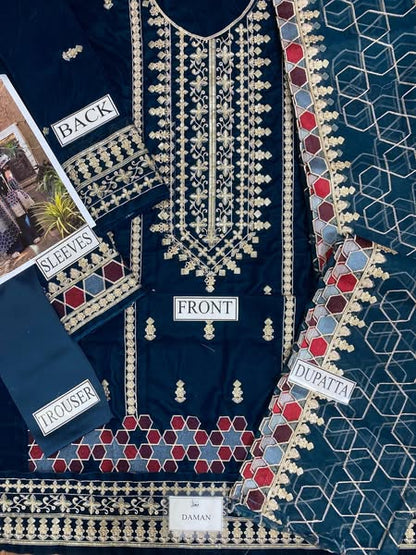 Brand …*CROSS STITCH* Stuff.*VELVET(micro9000)* Dupatta.. *ORGANZA*